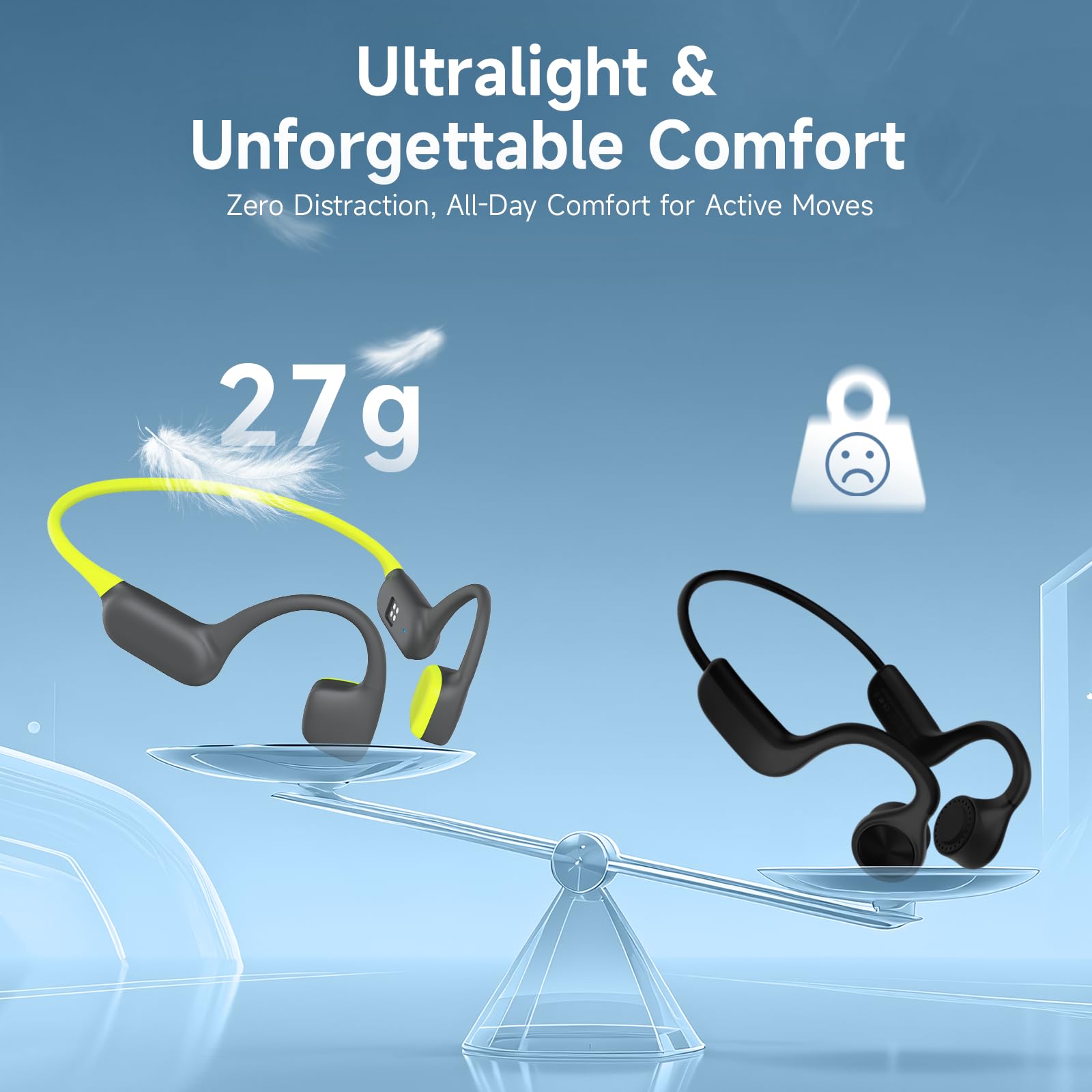 Casque Conduction Osseuse Natation, IPX8 Ecouteur Piscine Bluetooth 32 Go | Ecouteur Conduction Osseuse Bluetooth 6.0 avec Lecteur MP3,Casque Waterproof Piscine pour Nager, Course à Pied, Cyclisme