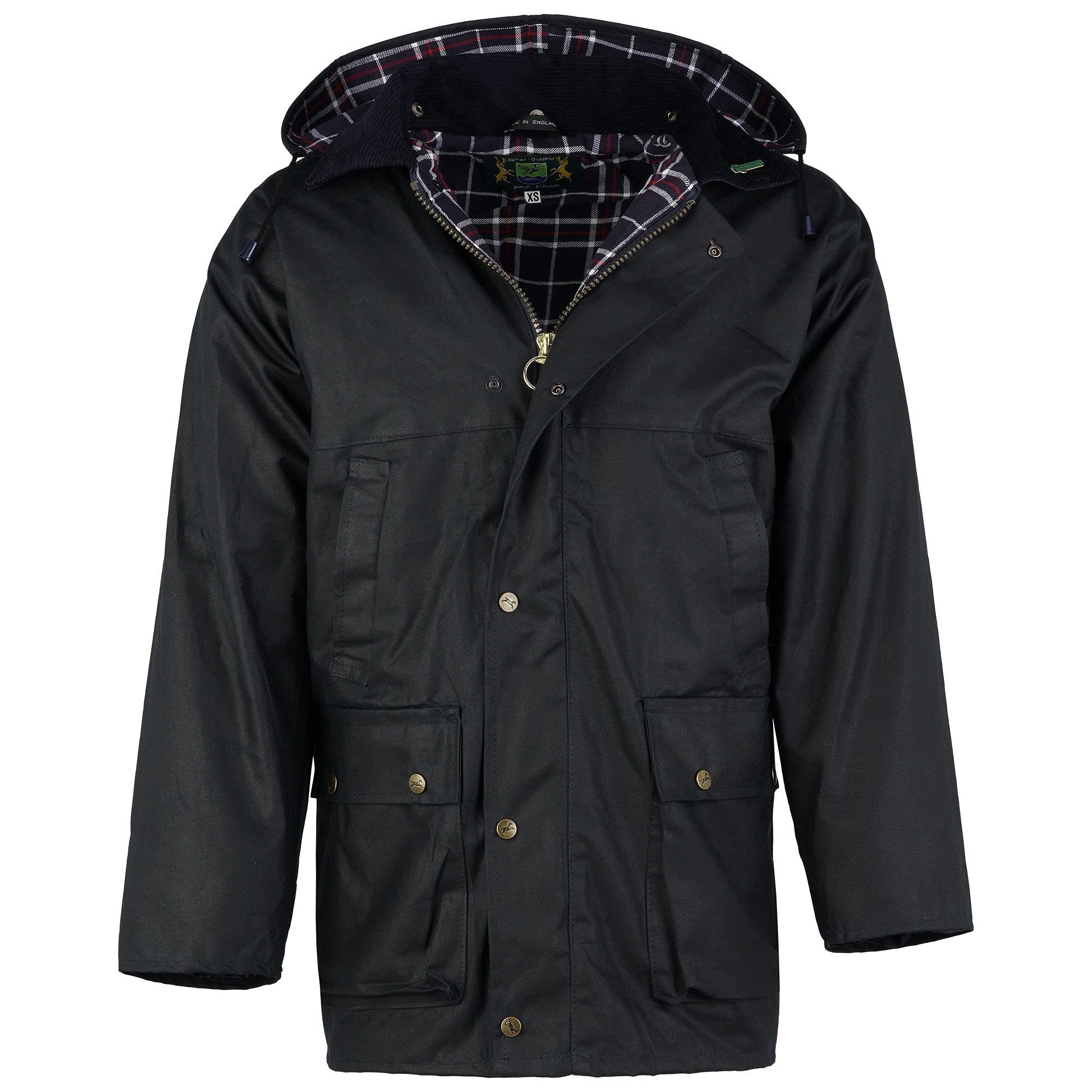 Romneys Wachsjacke Country – klassische englische Outdoorjacke aus gewachster Baumwolle, wasserdicht & winddicht, robuste Regenjacke mit Kapuze für Damen und Herren