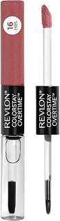 Revlon Liquid Lipstick with Clear Lip Gloss, ColorStay Face Makeup, Overtime Lipcolor, Dual Ended with Vitamin E in Nude, Bare Maximum (350), 0.07 Oz