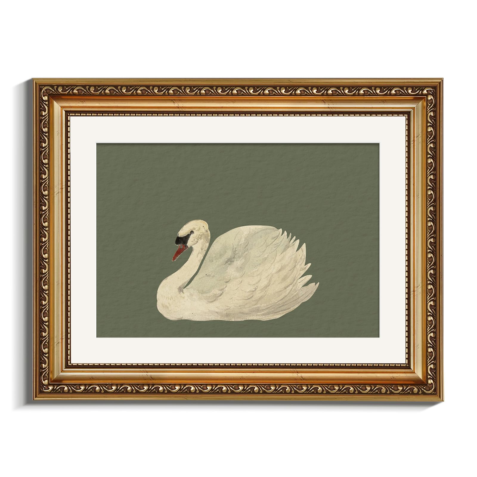 VIYYIEA Gold Framed Wall Art Canvas Print Home Decor Vintage Swan Decoration Grace Swan Art Painting Pictures Rustic Bathroom Wall Decor Animal Farmhouse Artwork for Living Room Bedroom Office 11x14in — view 28