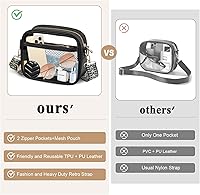 Vista 169 de KETIEE Bolso cruzado transparente, aprobado para estadios, para conciertos, eventos deportivos, festivales