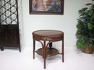 Rattan End Side Table with Custom Made Formica Laminate Wood Top