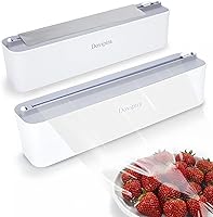 Dovipira 2-Pack Magnetic Foil & Plastic Wrap Dispenser with Cutter - Extra Large 12.8" x 984ft Capacity, Wall Mount Kitchen Organizer