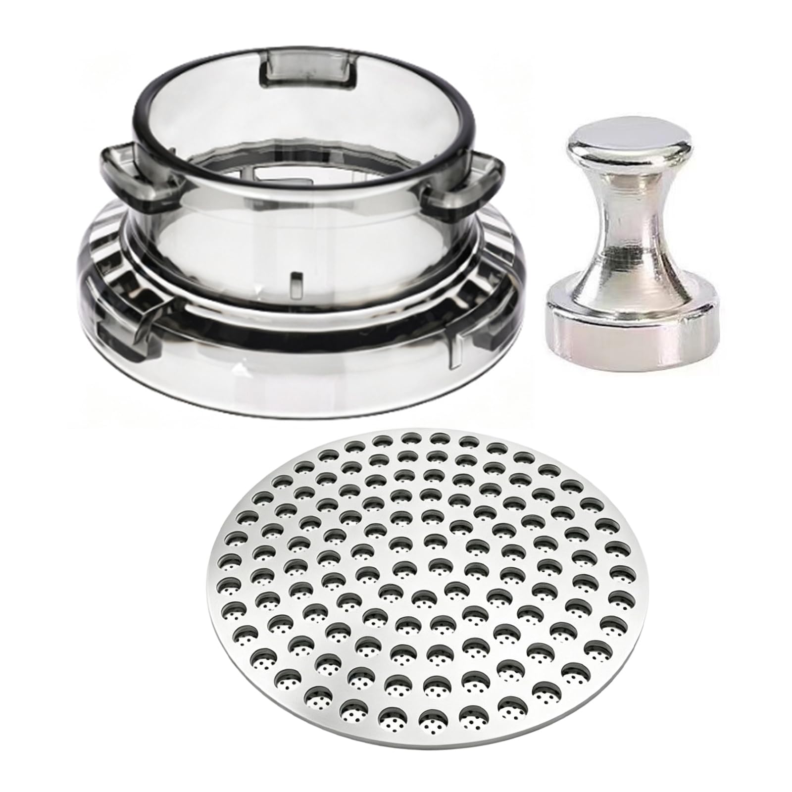 Tsophreniq Portafilter Prep Accessory Set 53mm with Dosing Funnel and Puck Screen for Tidy Home Espresso Counter Use Daily