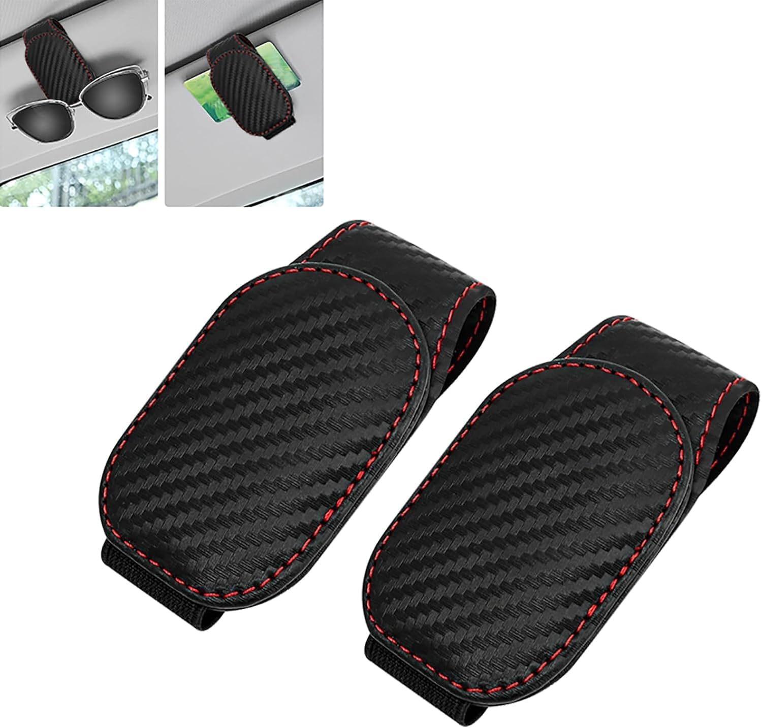 2 Pcs Car Sunglasses Holder for Chevrolet Chevy Equinox EV 2024-2025 2026, Visor Sunglasses Holder Clip, Car Glasses Case Organizes Glasses for Car Accessories Interior (Black)