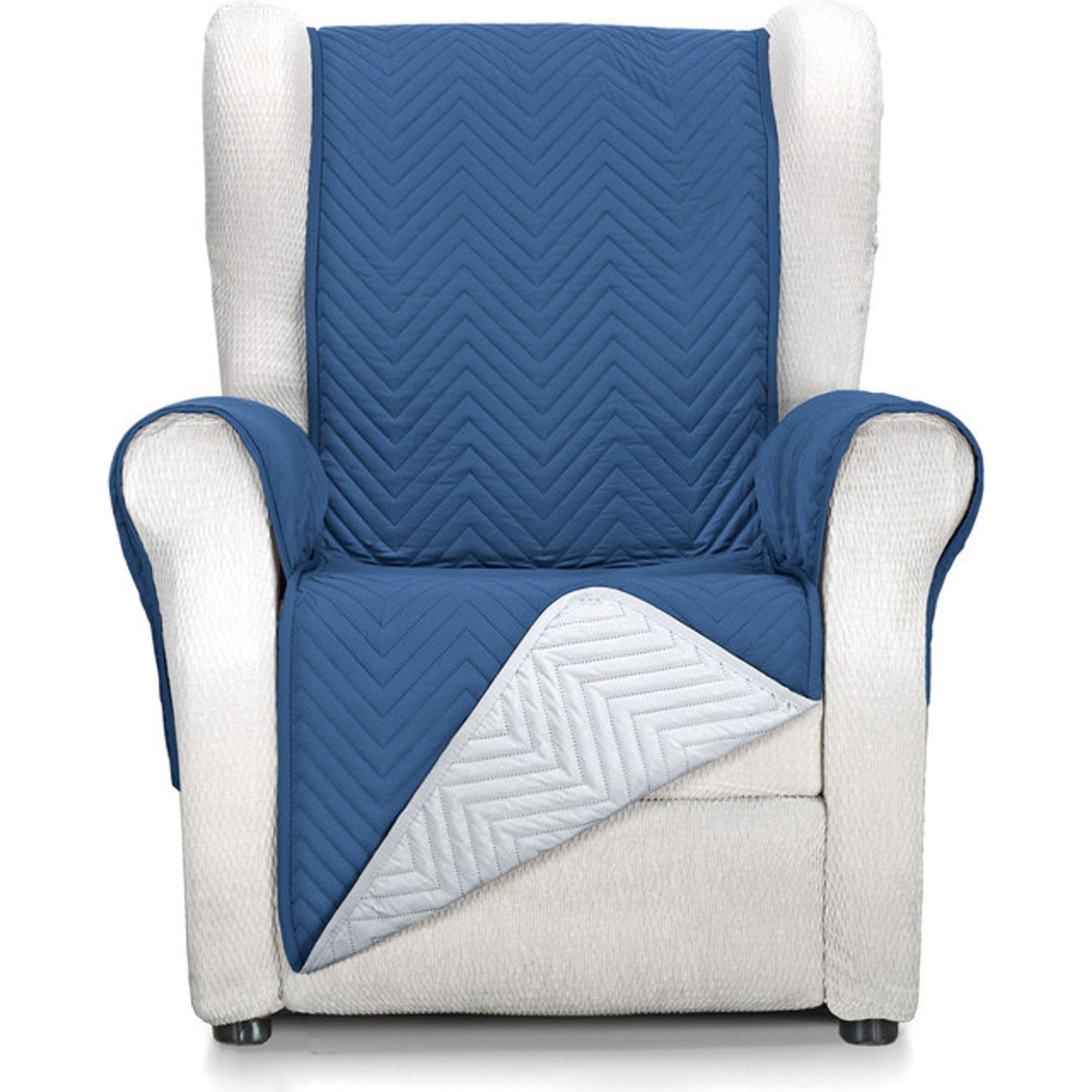 ECOMMERC3 | Funda Sillón 1 Plaza/Relax Confort Máximo y Ajuste Completo - Funda para Sillón 1 Plaza y Sillón Relax Color Gris/Azul