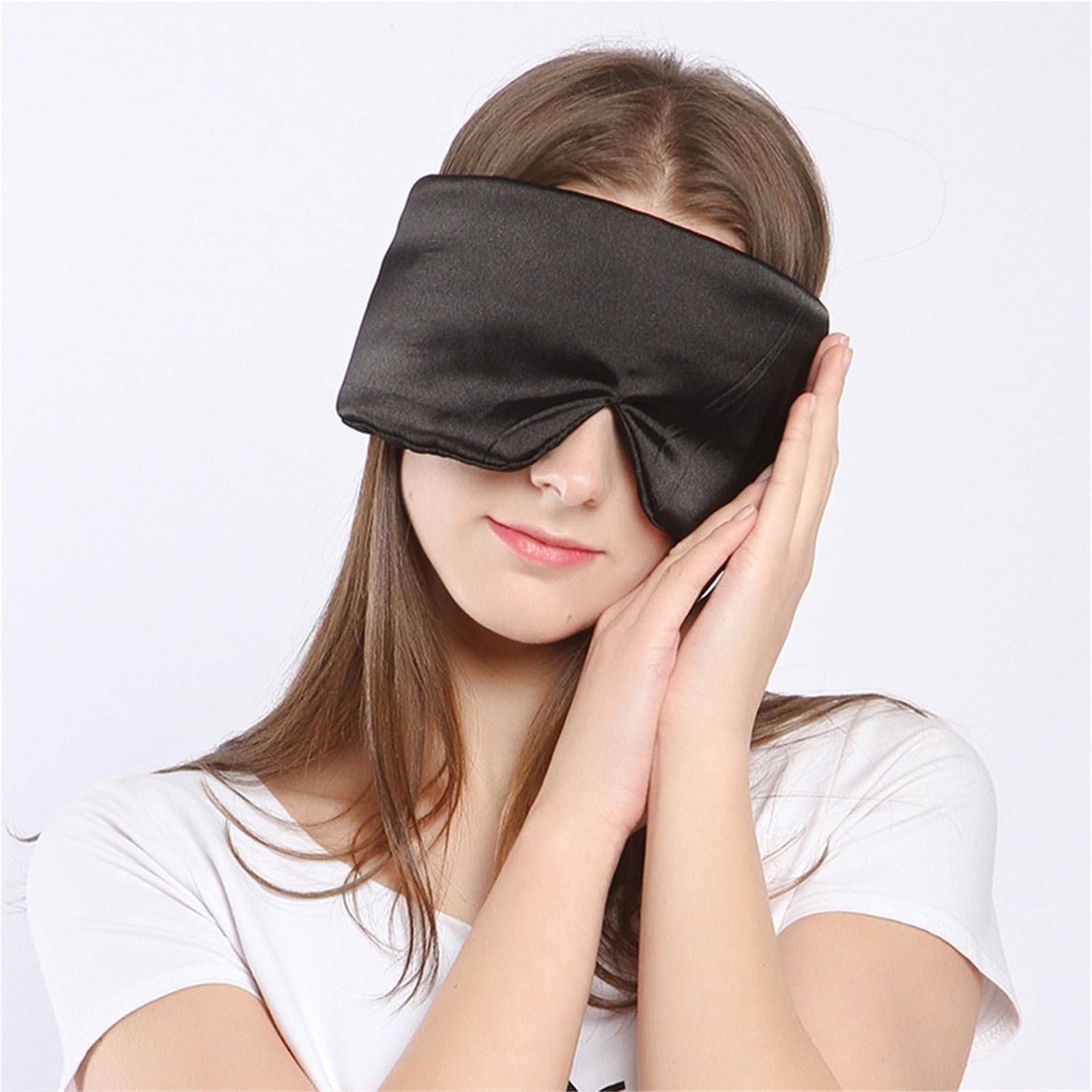 3 stücke Seidensatin Schlafmaske Augenmaske Lichtblockierende Abdeckung Schatten Reise Entspannen Augenklappe Frauen Männer Schlafmittel für Schlaf(Deep Grey)