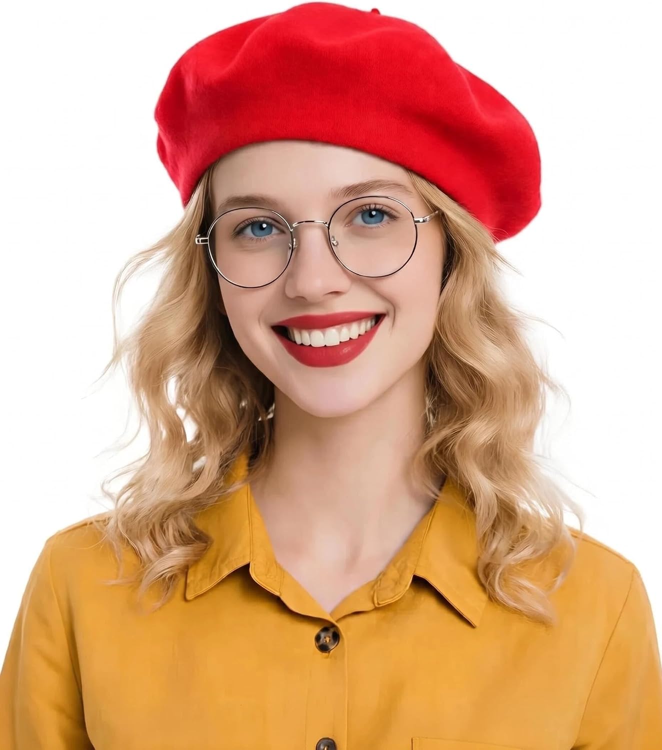 French Beret Hats for Women - Wool Solid Color Beanie Cap