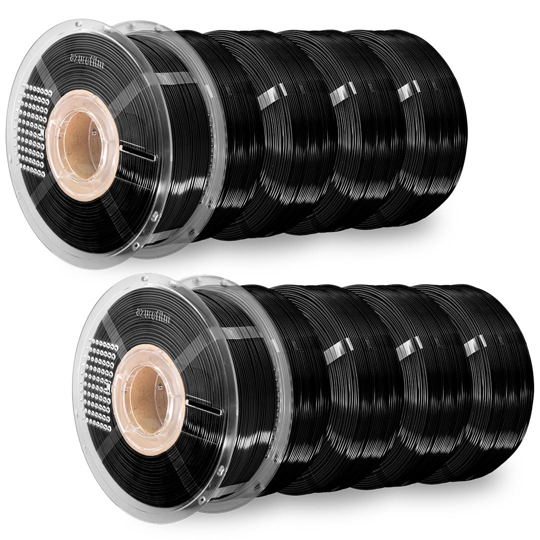 AzureFilm PETG Hyper Speed Refill Filament 1,75 mm, 10 kg (10x1 kg), stark & langlebig, feuchtigkeitsbeständig, für Hochgeschwindigkeits-3D-Druck, 2 gratis Spulen