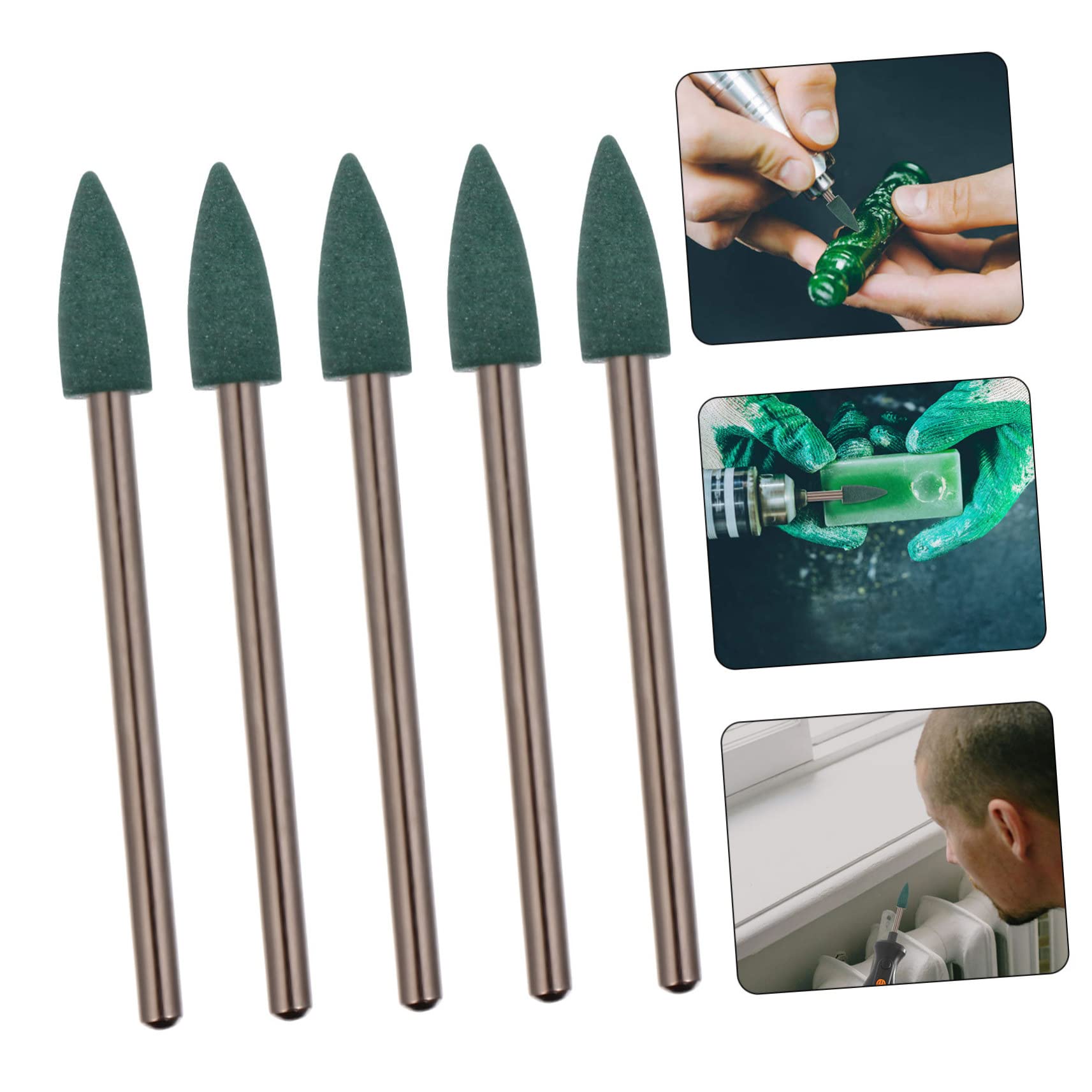 HEALEEP 5pcs Jade Grinding Head Sanding Bits Polishing Wheel Rotary Tool Grinding Stone Tool Bits