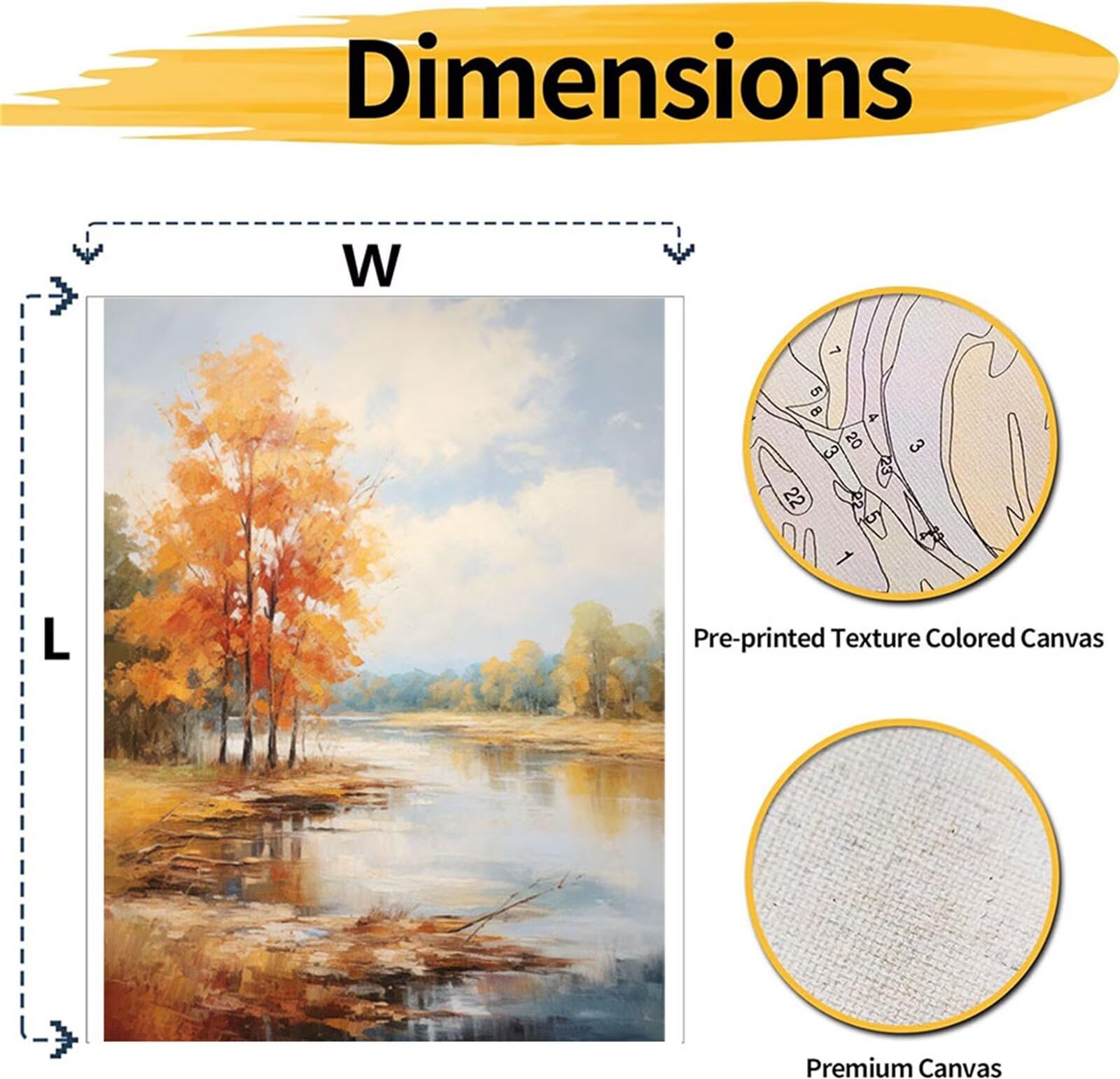 Herbst Malen Nach Zahlen Erwachsene Groß 80x100cm,Malen Nach Zahlen Landschaft,Bastelset Set für Erwachsene,DIY Handgemalt Ölgemälde Leinwand Kit mit Pinseln Acrylfarben,Home Dekor Geschenk M-693