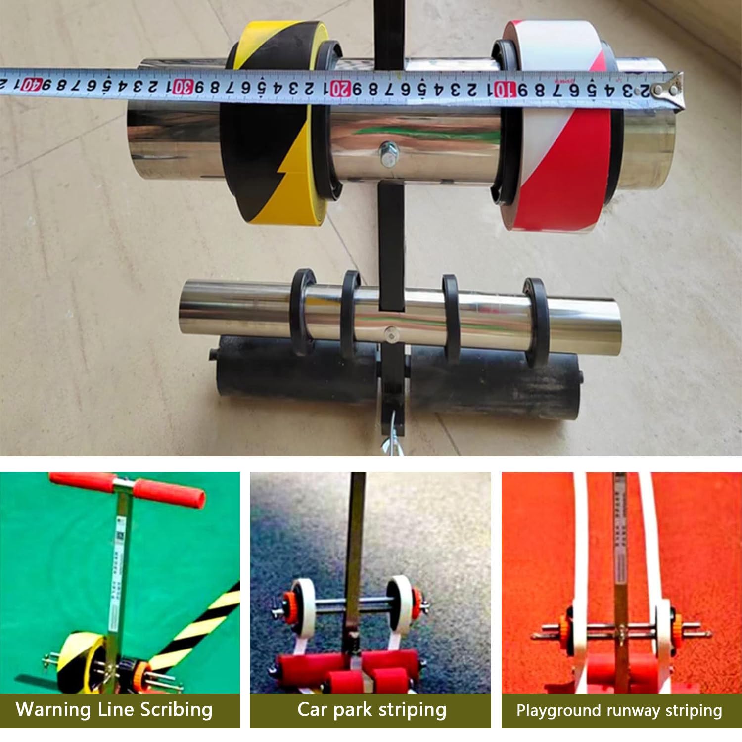 UMJIGF Playing Field Line Striping Machines, with Drawing Circle Kit, Floor Tape Marking, Basketball Court Marking Kit for Driveway, Asphalt or Concrete