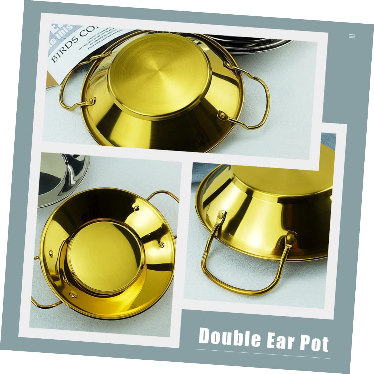 Ciieeo Stainless Paella Pan Cooking Pot for Pot Lid Dry Kitchen Cooking Utensil Long Serving Life