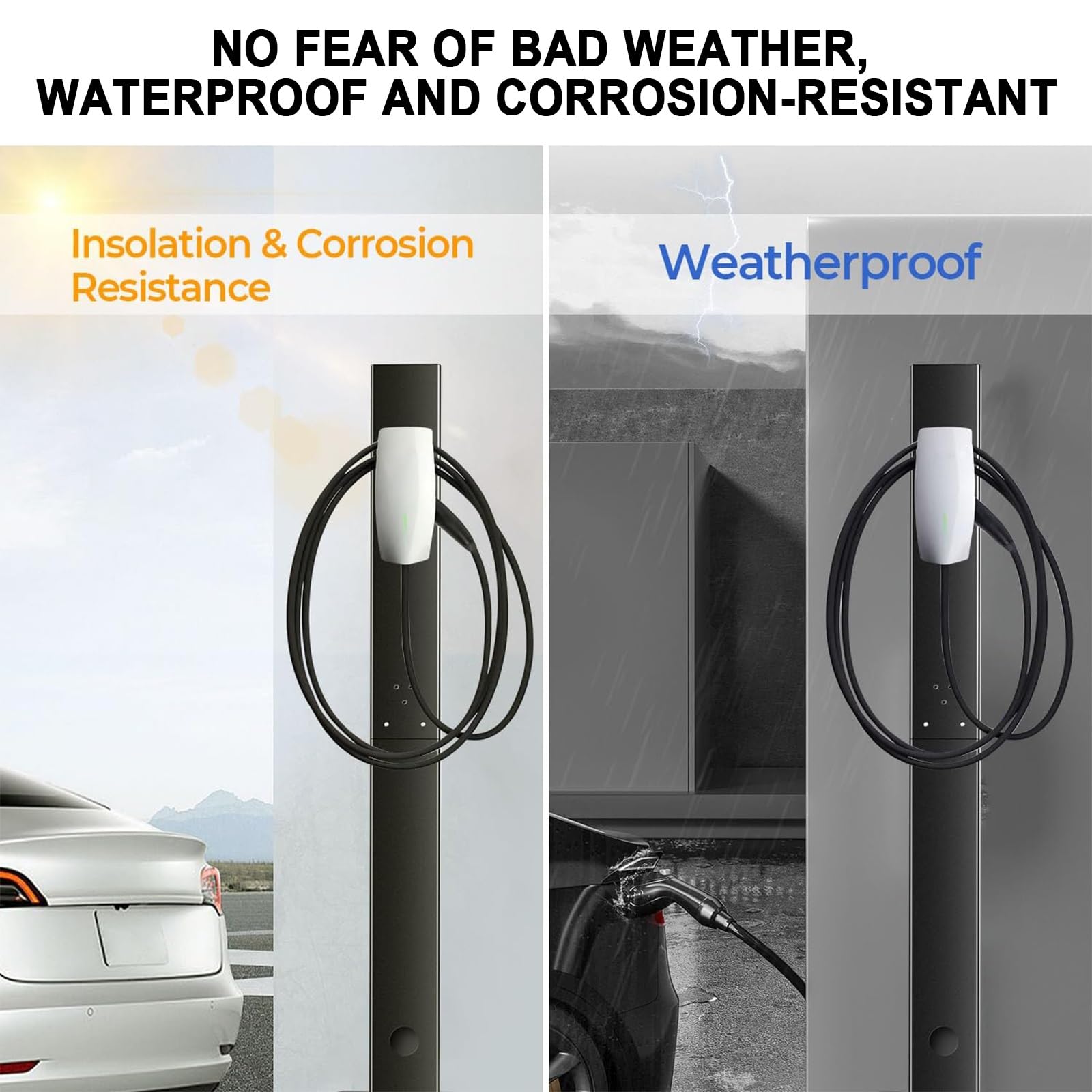Colonnina Ricarica auto Elettrica Supporto per Caricabatterie Tesla, Pila di Ricarica per Veicoli di Nuova Energia, Supporto da Pavimento per Stazione di Ricarica per Veicoli Elettrici(Negro,120cm/47i