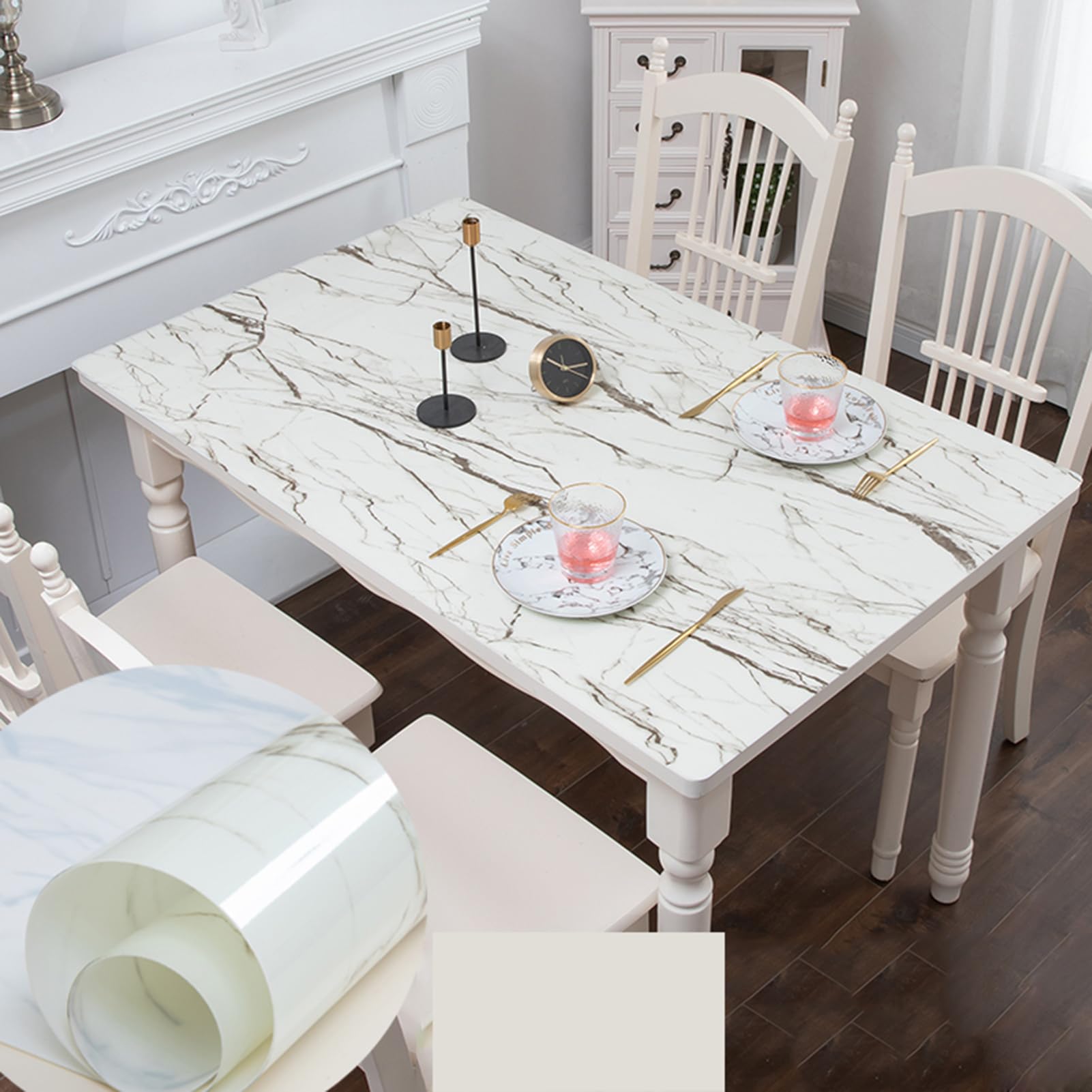 QBYRSSS Transparent Table Cover Protector Floral Printed Table Protector 1mm Thick Clear PVC Table Cover Waterproof NonSlip Wipeable Desk Mat for Oil Resistance 60x230cm