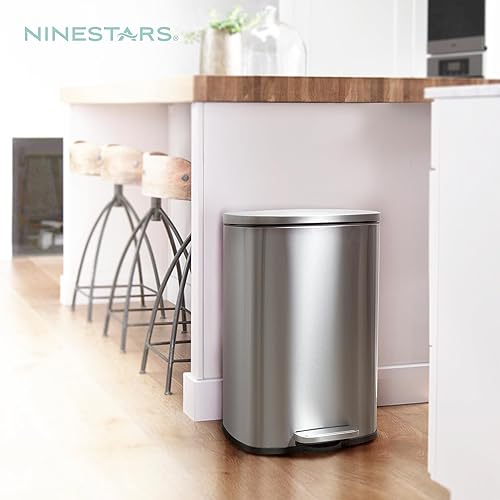 Miniatura 8 de Ninestars SOT-50-8 - Papelera grande, color plateado