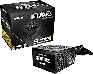 ASRock Challenger 750W Power Supply ATX 3.1 Auto iCOOL Intelligent Fan Control 120mm Golf Blade 5 Years Warranty CL-750G 8…