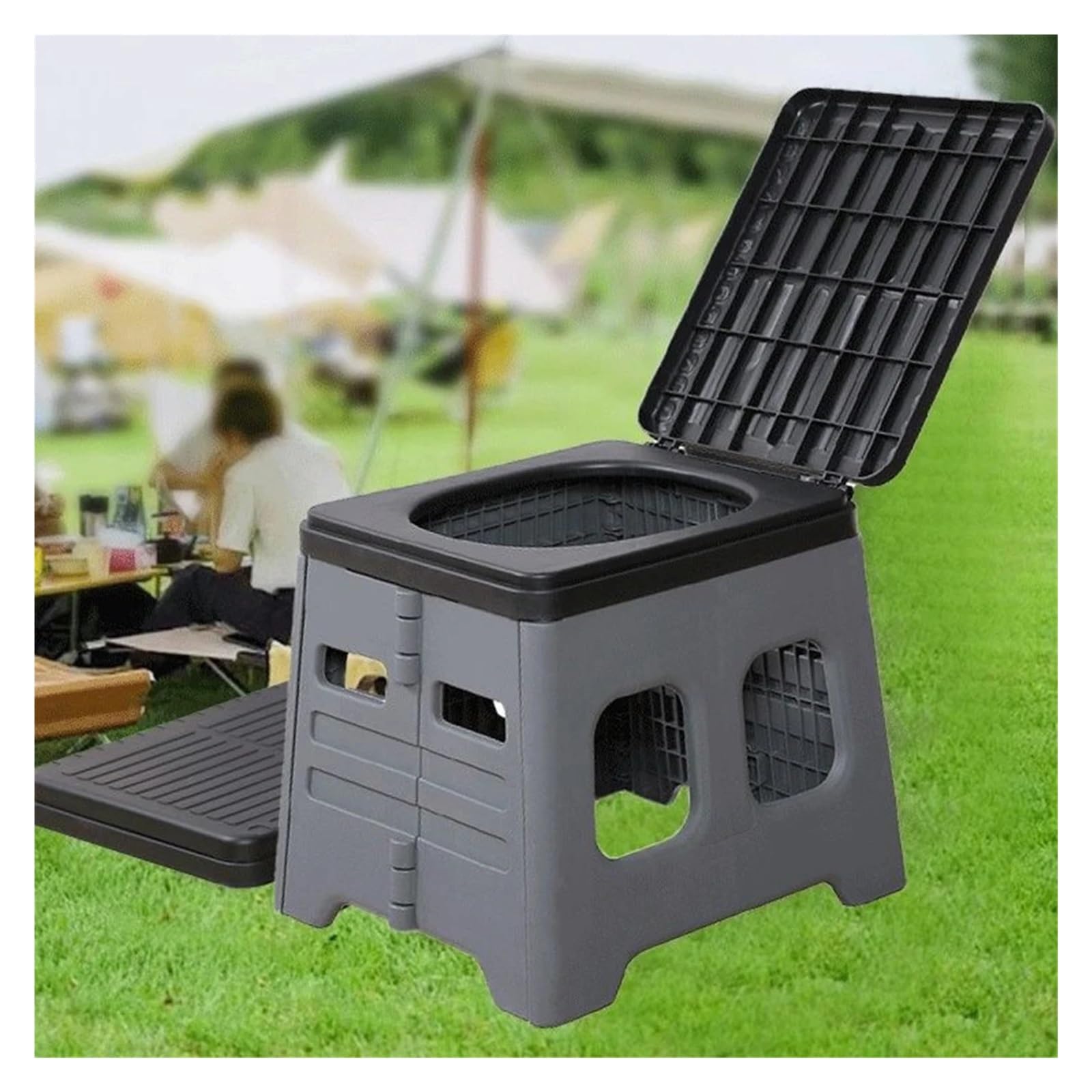 Inodoro Plegable Cubo de Basura Plegable for Inodoro de Coche, con Capacidad for Viajes de Emergencia, autoconducción, portátil, for Acampar al Aire Libre