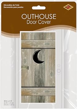 Beistle Outhouse Door Cover Rustic Wood Look Decoration 5 Feet x 30 Inches
