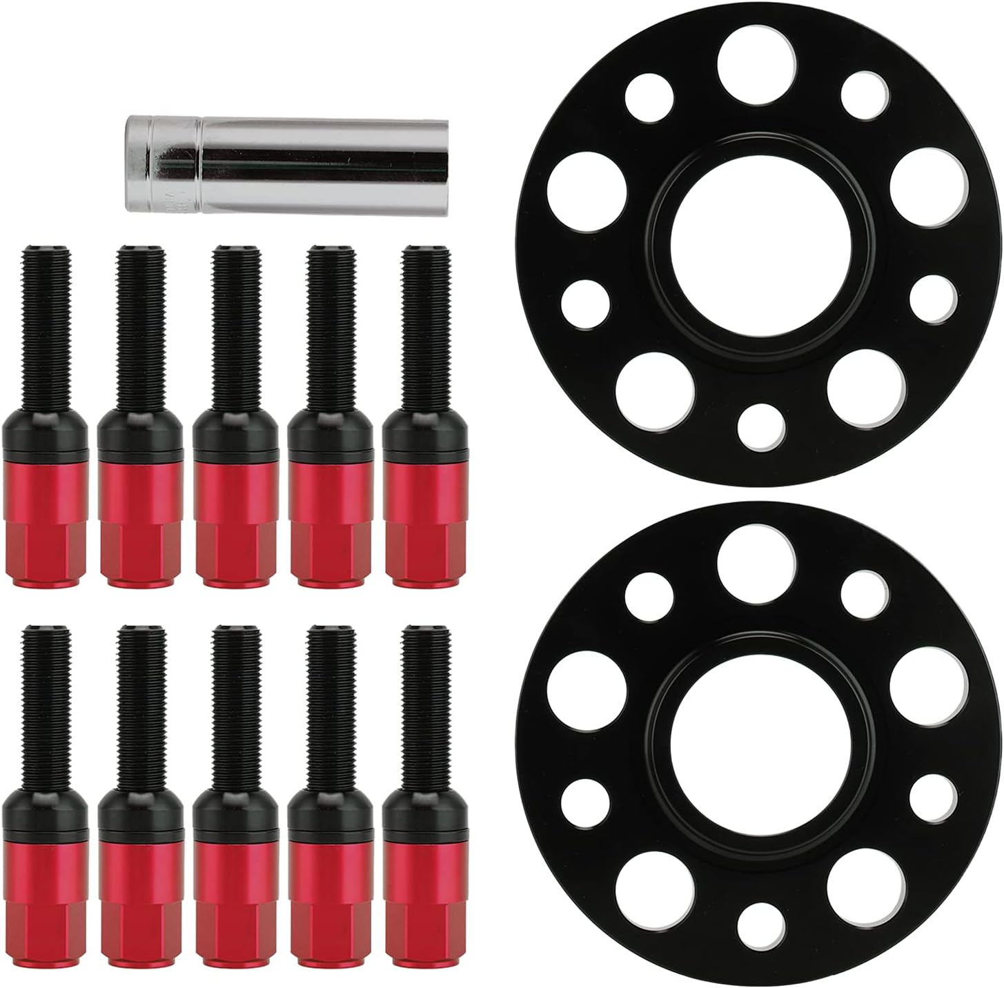Car Wheel Spacer Kit, 5x112 with 15mm Flange Hub Bore Spacer Set Car