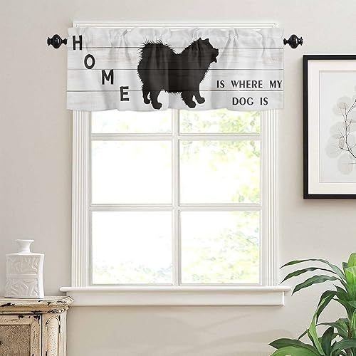 Miniatura 3 de Chow Chow - Cenefa de cortina para ventana de cocina, baño, sala de estar, dormitorio, privacidad decorativa con bolsillo para barra, cortina de