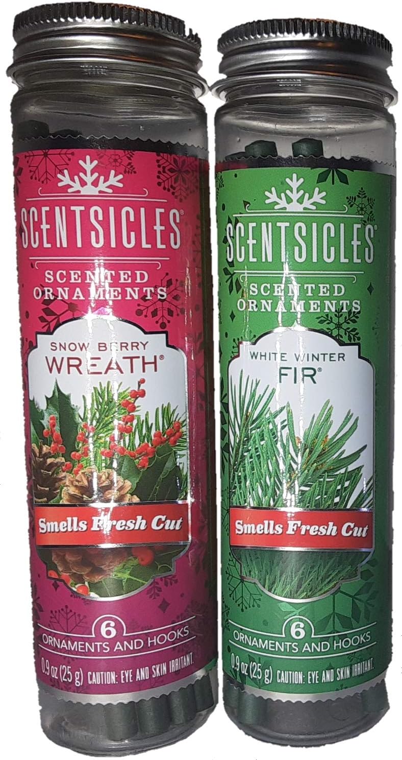 Scentsicles Holiday Pair White Winter Fir and Snow Berry Wreath (2