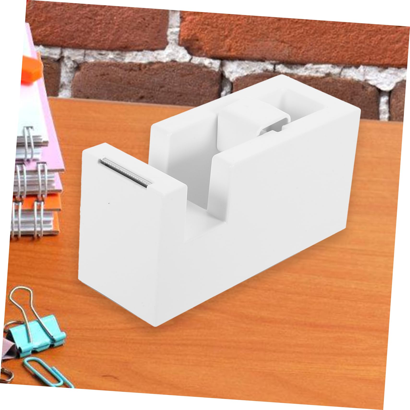 HOMSFOU 3 Pezzi Distributore Nastro Adesivo Compatto e Portatile per Ufficio e Scuola Taglierina per Nastro Leggera con Base Antiscivolo per Progetti Creativi e Attività