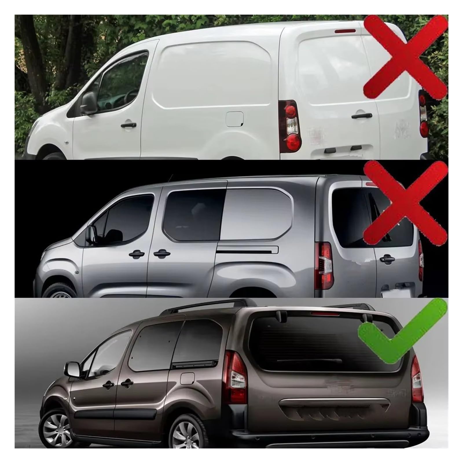 Luz Trasera Freno para Peugeot para Partner Mk2 para Van 2012-2018 Luz Trasera Coche Lámpara Lateral Luces Traseras Luz Trasera Coche(Bien)