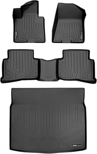 SMARTLINER Juego de alfombrillas de suelo y revestimiento de carga detrás de la segunda fila, color negro para Kia Sportage 2017-2022