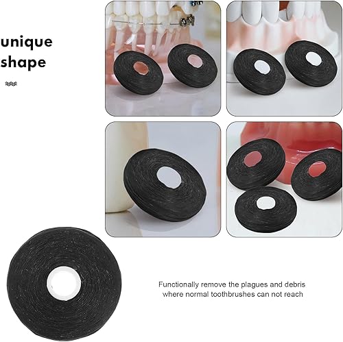 Miniatura 3 de Paquete de 8 hilos dentales de carbón de bambú de 164.0 ft, carrete integrado, palillo de dientes, hilo dental de repuesto, núcleo de repuesto de