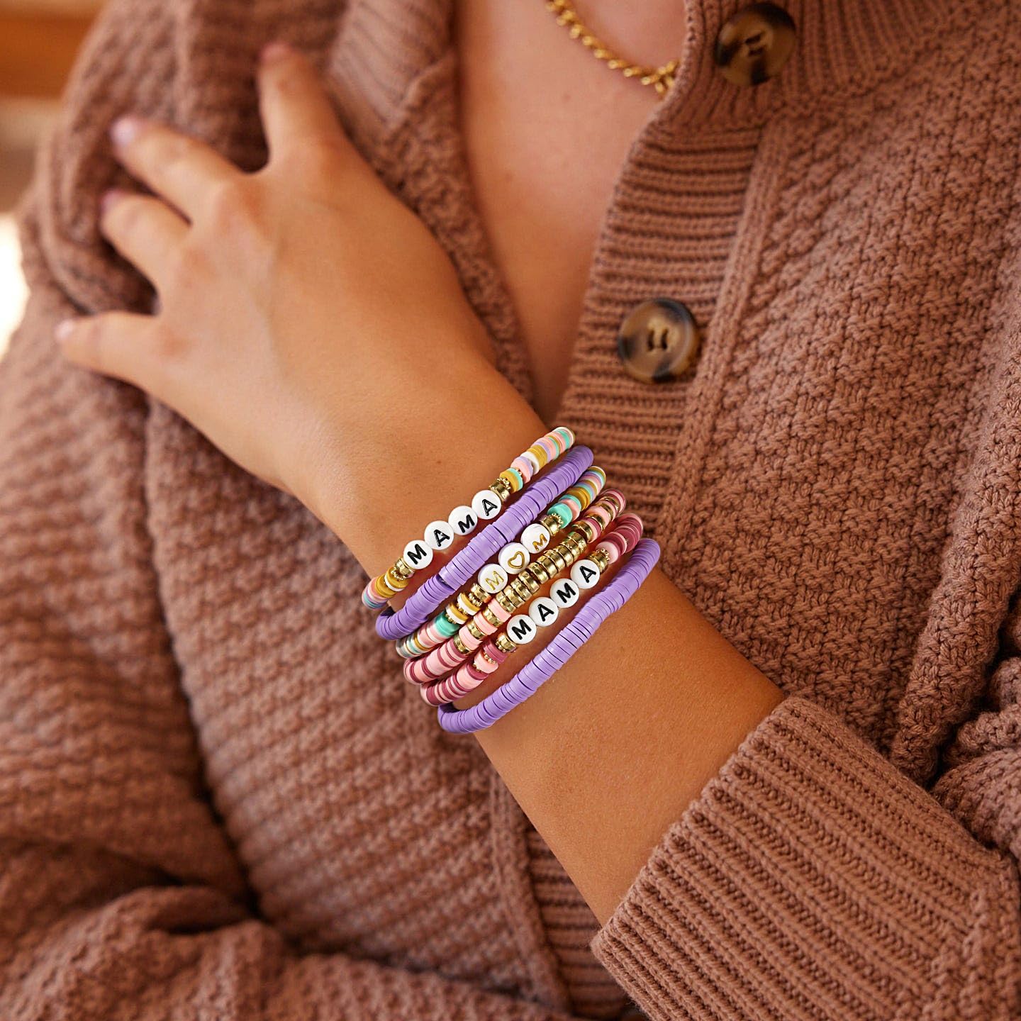 Elegance 11 designs Heishi Beaded Bracelets For Women Polymer Clay Colorful Surfer Stackable Beads Boho Bracelet Summer Beach Jewelry - Image 4