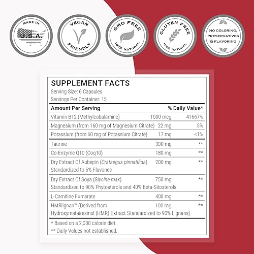 Miniatura 3 de Supersmart - Cardio Booster - con taurina, CoQ10, magnesio y citrato de potasio | Sin OMG y sin gluten - 90 cápsulas vegetarianas