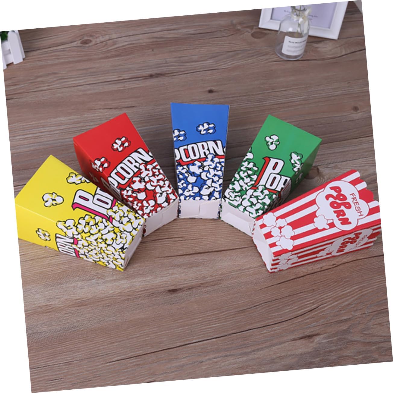 Unomor 1set Disposable Popcorn Packing Boxes Snack Storage Containers for Parties Events and Movie Convenient Snack Boxes for Popcorn Nuts and Treats