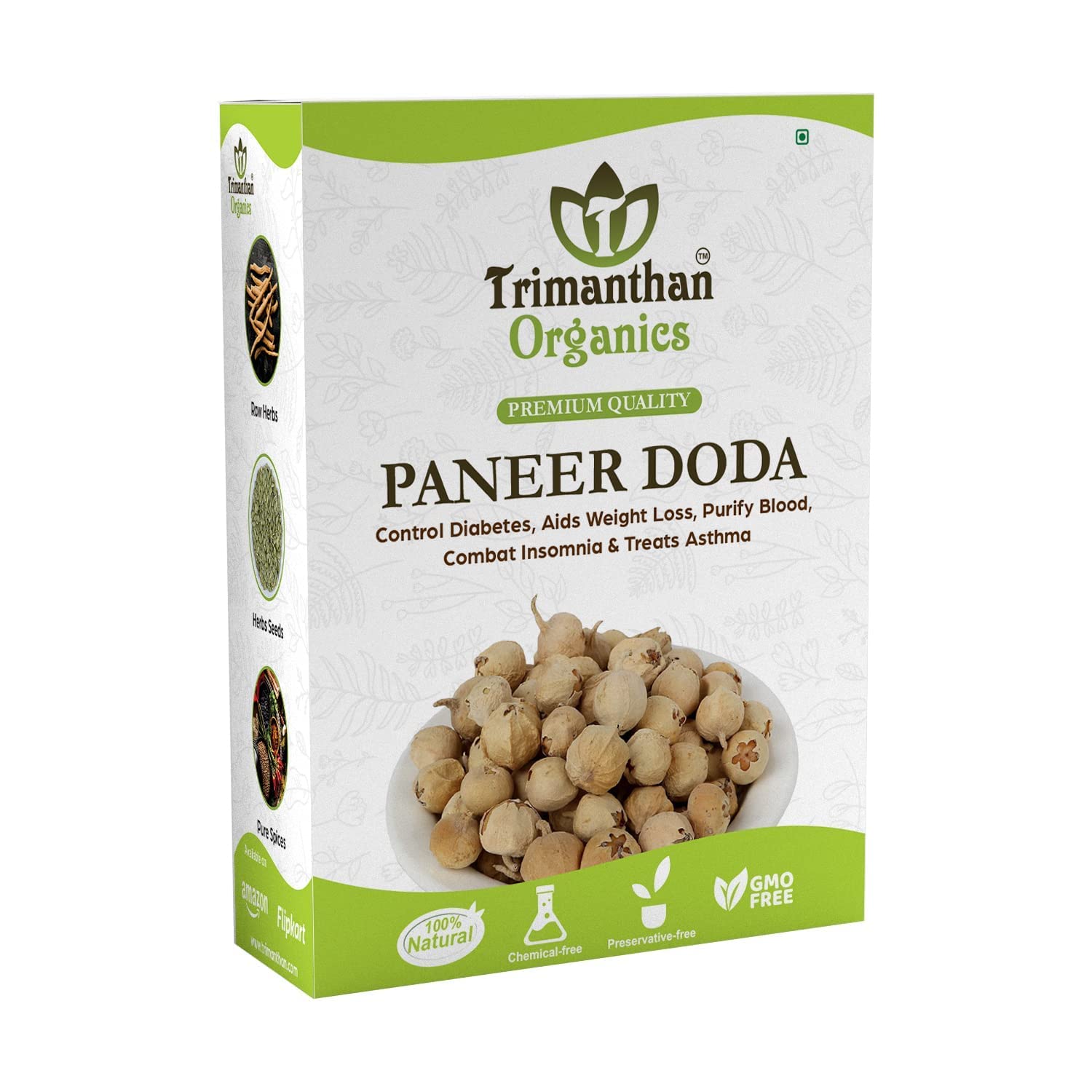 Sponsored Ad - Dried Paneer Phool For Diabetes (Paneer Dodi|Paneer Doda|Paneer Ka Phool|Indian Rennet|Withania Coagulan (250),1 Count