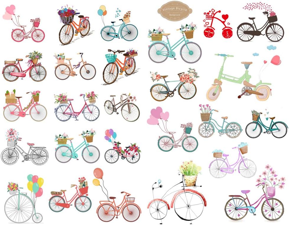 amazon com seasonstorm love flower bicycle aesthetic diary travel journal paper stickers scrapbooking stationery office products