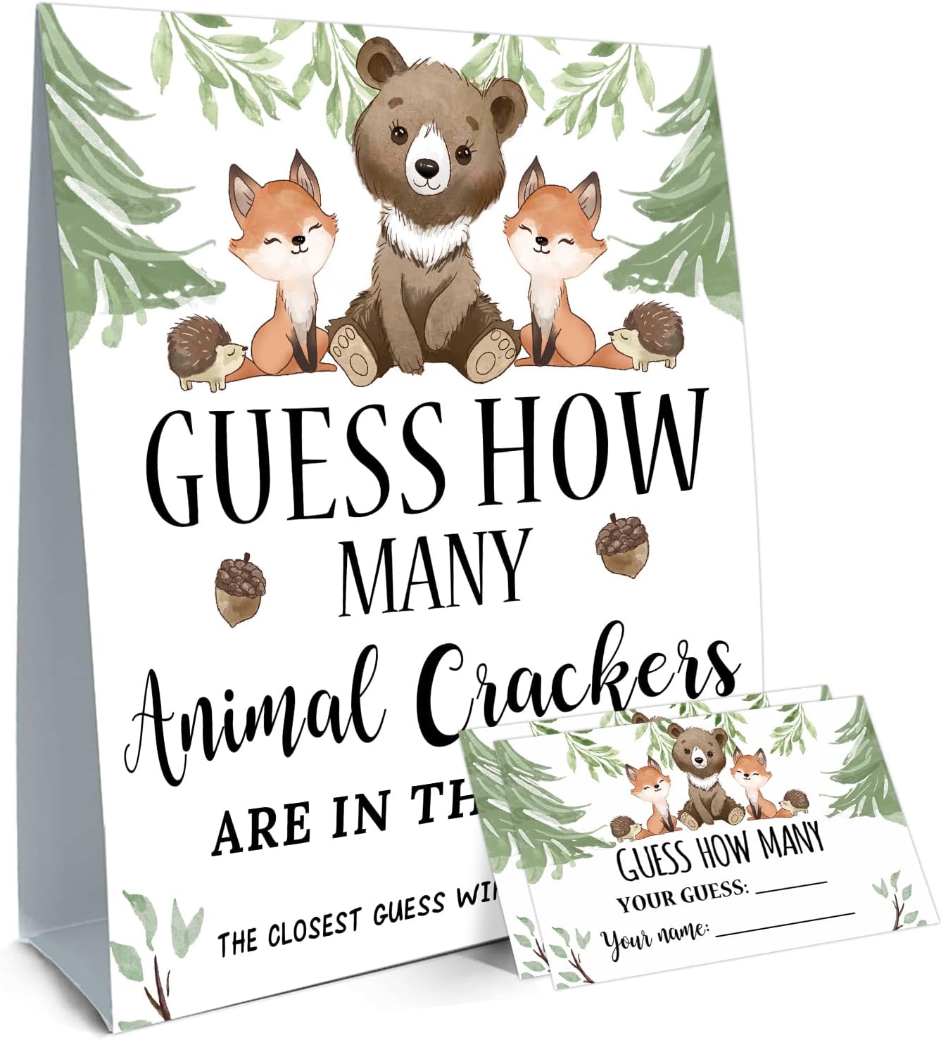 Cidobi Jungle Baby Shower Game Cards, Safari Guess How Many