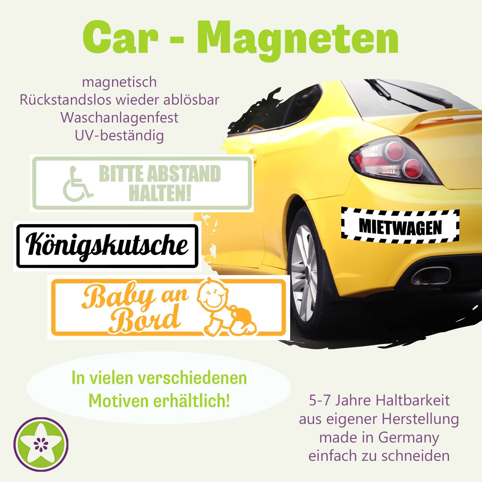 Kiwistar Magnetschild „Achtung Videoüberwachung“ – 30 Cm, Schwarz, Reflektierend, Für Auto & Mehr