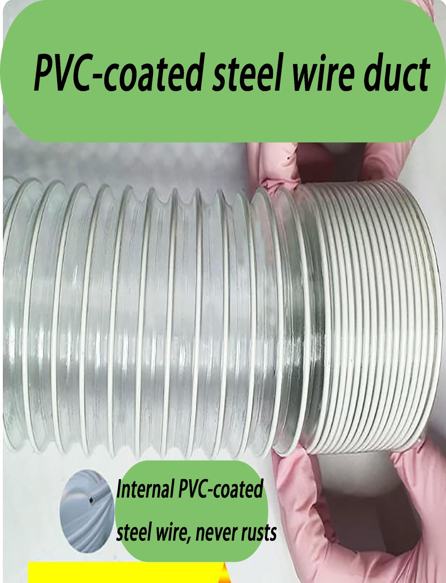 Manguera de polvo de PVC, manguera de vacío reforzada con alambre flexible transparente para carpintería y conductos de ventilación