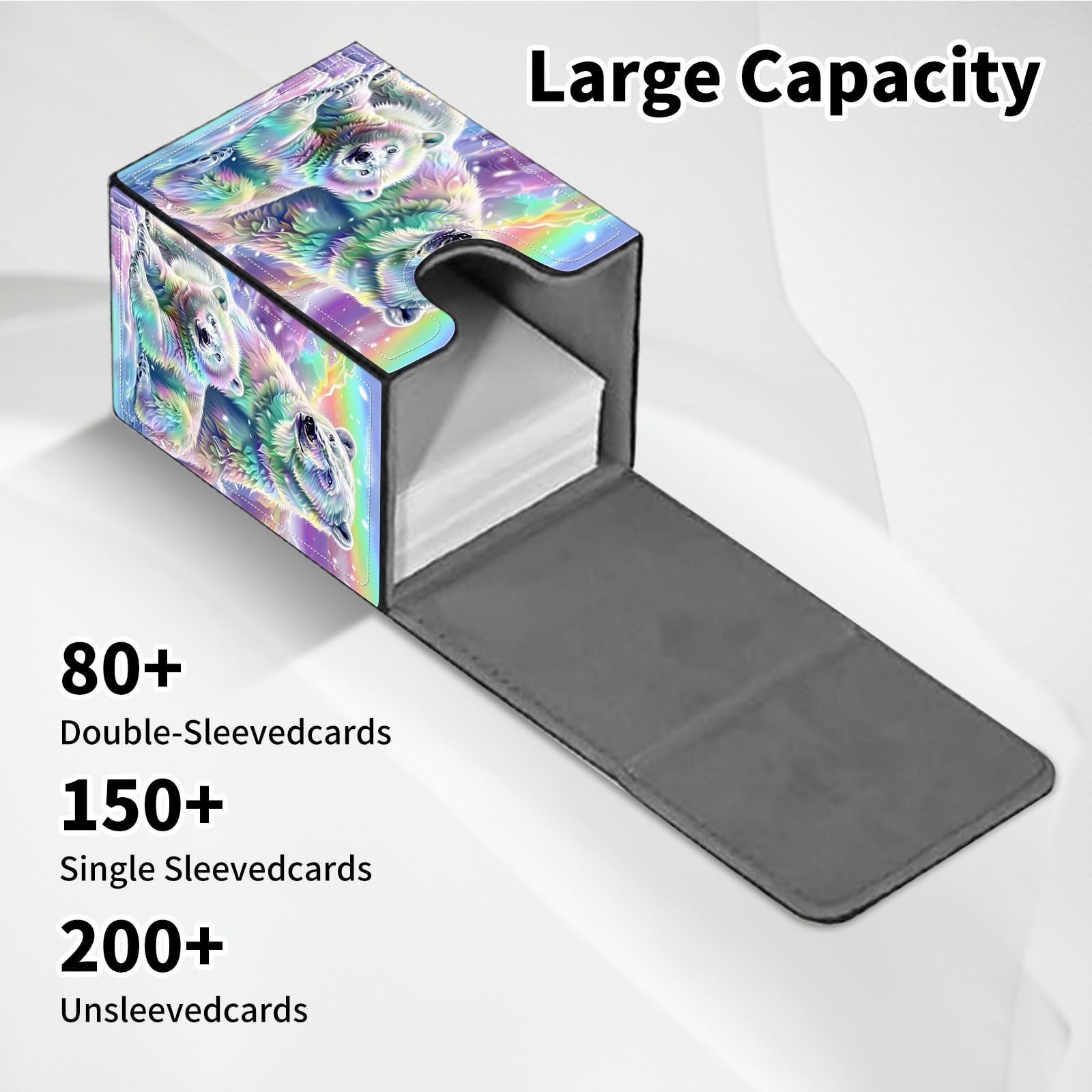 Amazon.com: GYSYSQSH Card Deck Box for MTG Commander White Bear Design Fits  100+ Sleeved Cards PU Leather Trading Card Case with Magnetic Closure  Waterproof Storage Box for Magic TCG CCG Cards :