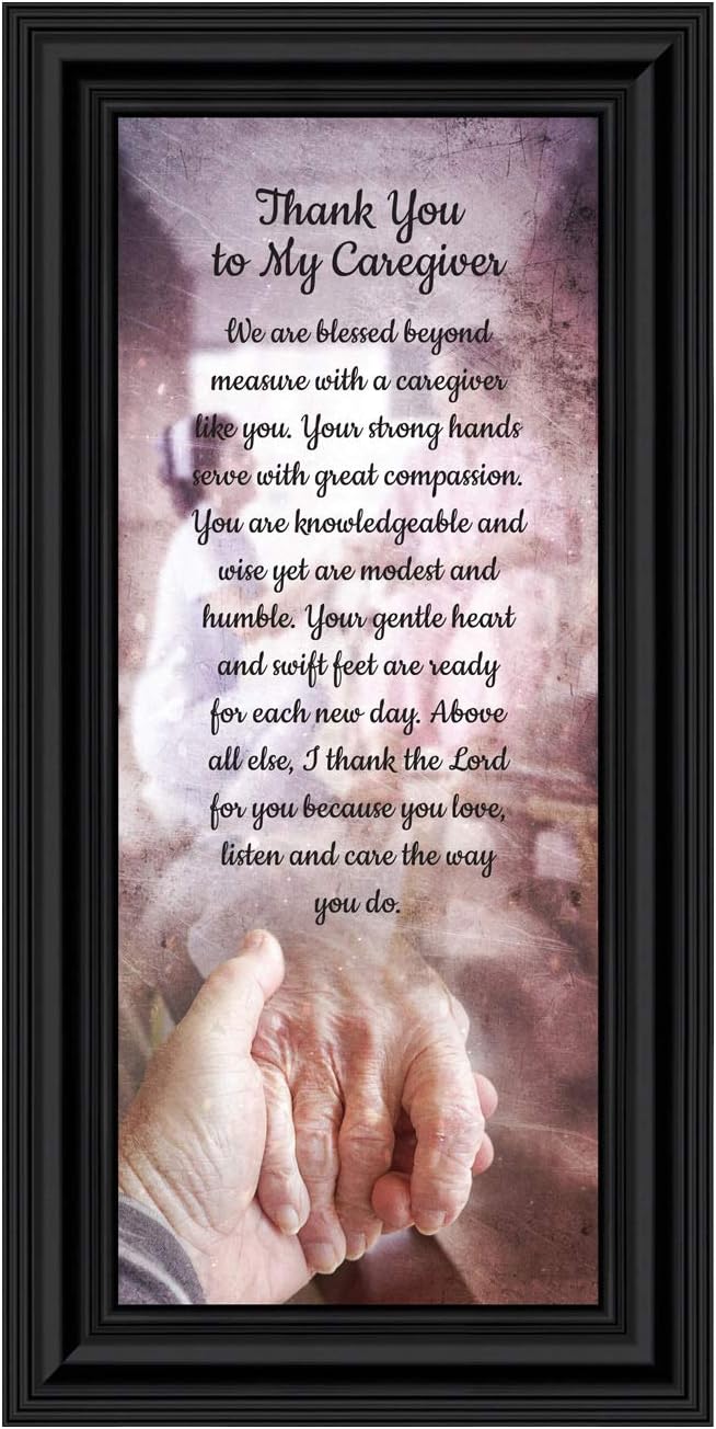 Crossroads Home Décor Thank You to My Caregiver, Thoughtful Gifts, Inspirational Picture Frame, 7369B