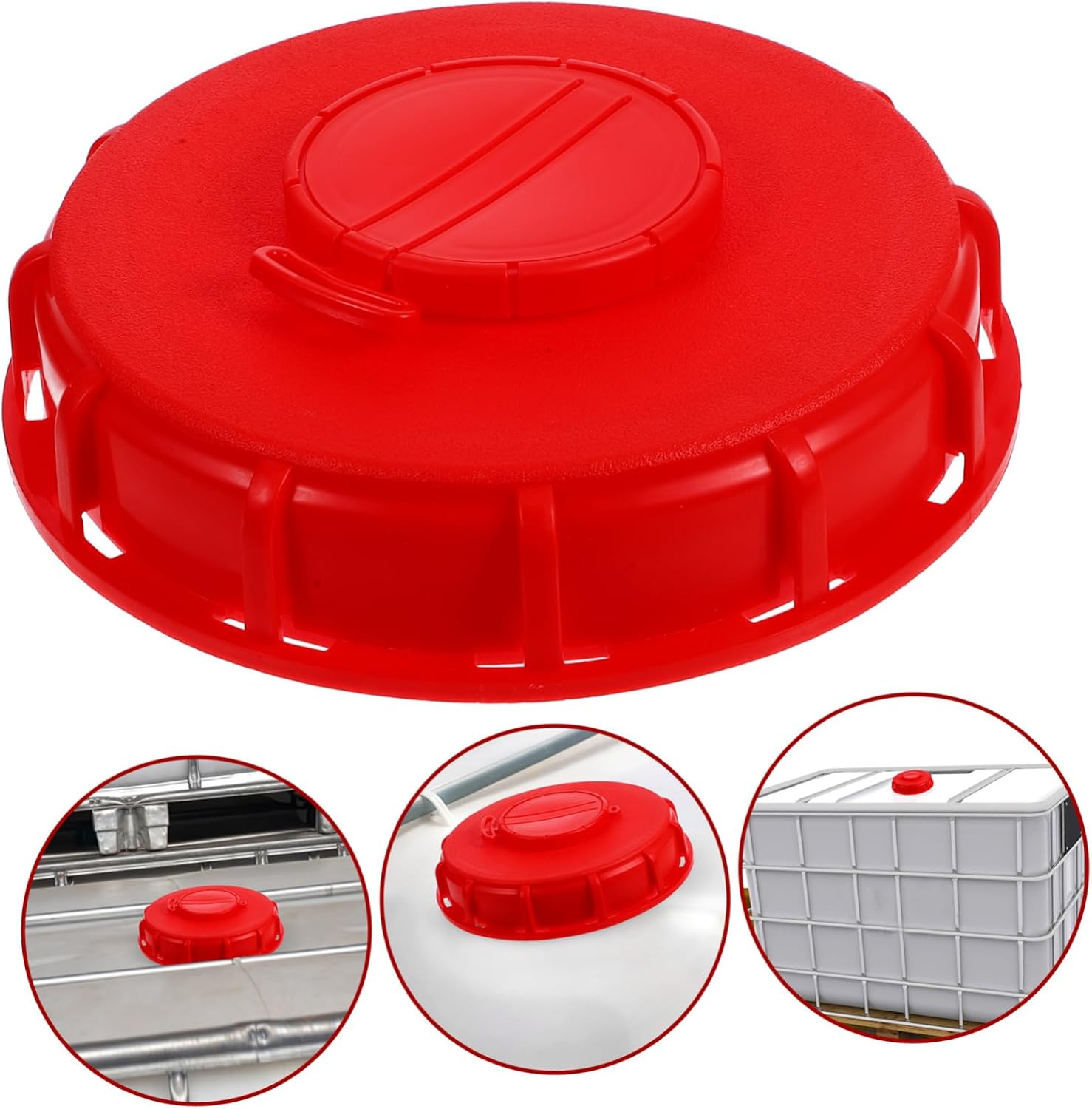 Luxshiny IBC Tank Cover with Vent Cap 1000L Plastic Storage Lid for IBC Containers Industrial Food Use Leakproof Valve Adapter