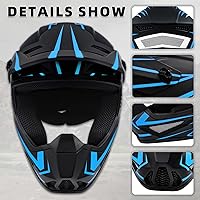 Vista 6 de Casco de motocross para jóvenes, cascos de bicicleta de tierra para niños, cascos de motocicleta todoterreno, bicicleta de montaña, BMX, MX, ATV