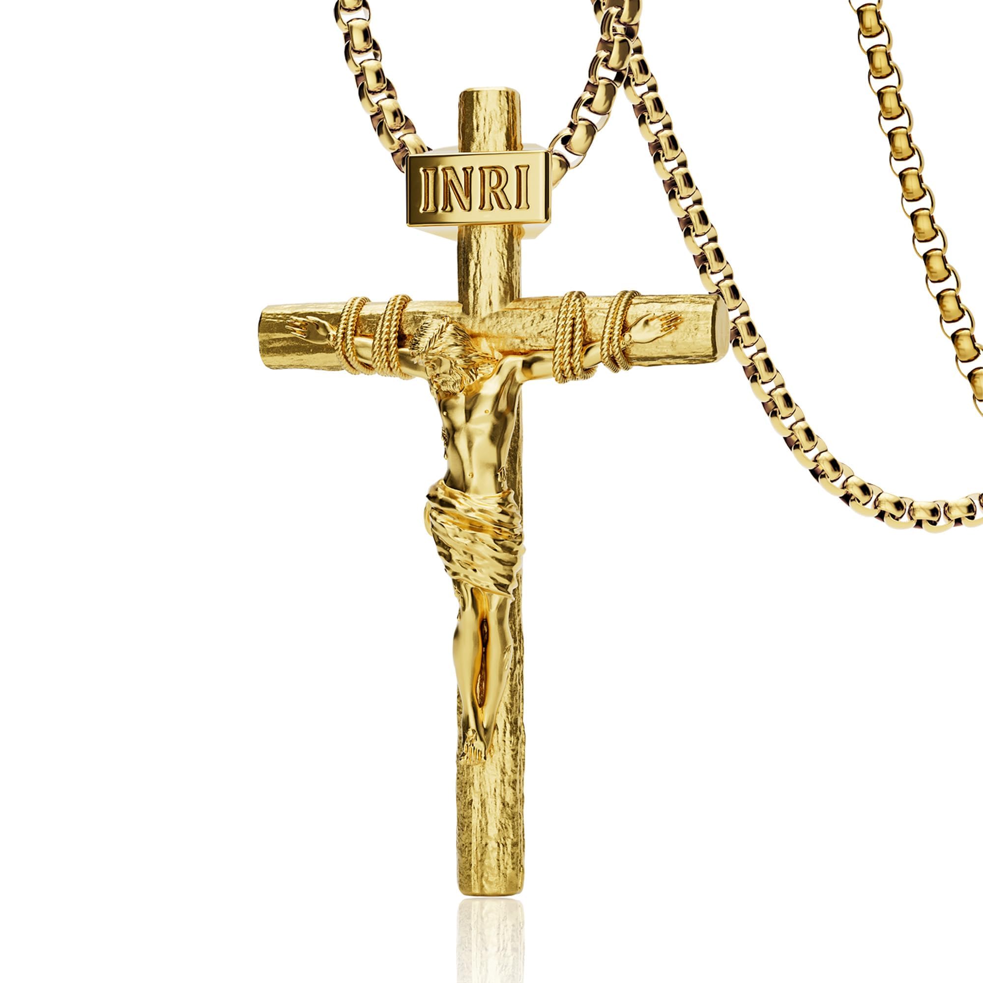 ZENLUNANO Crucifix Cross Necklace for Men and Women with Exquisite Jesus Pendant and Stainless Steel Chain 16-30 Inch