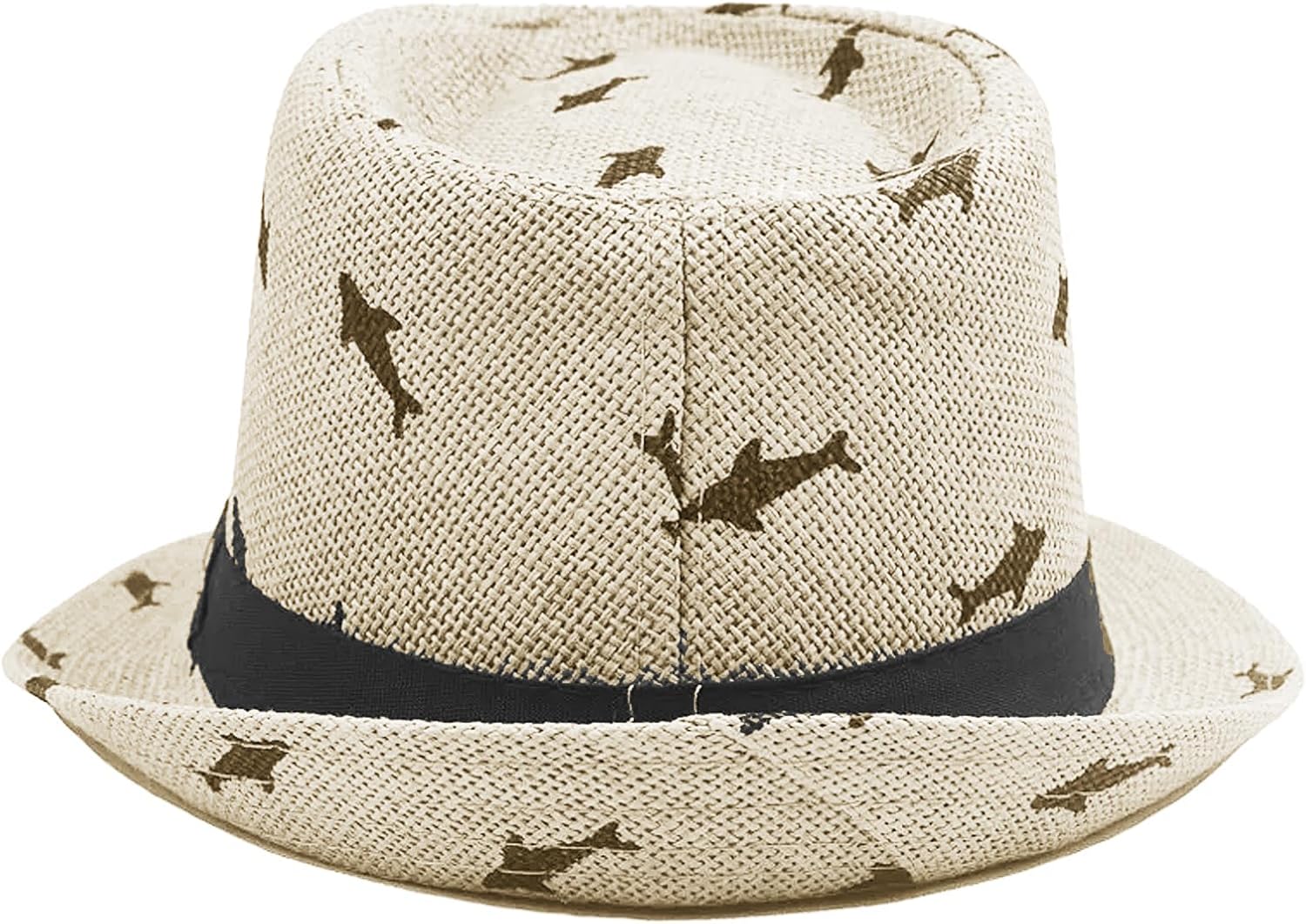 Clobeau Kids Boy Girl Straw Fedoras Hat Summer Beach Straw-Trilby Sunhat Panama Hat Cowboy Jazz Cap UV Bucket Hat - Image 4