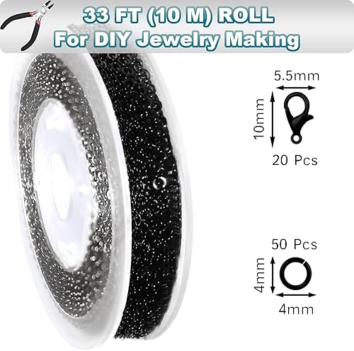 Miniatura 9 de Jishi Cadena de serpiente de oro de 33 pies de 0.047 in, cadenas para hacer joyas, collares, pulseras, suministros de joyería, hallazgos – Rollo