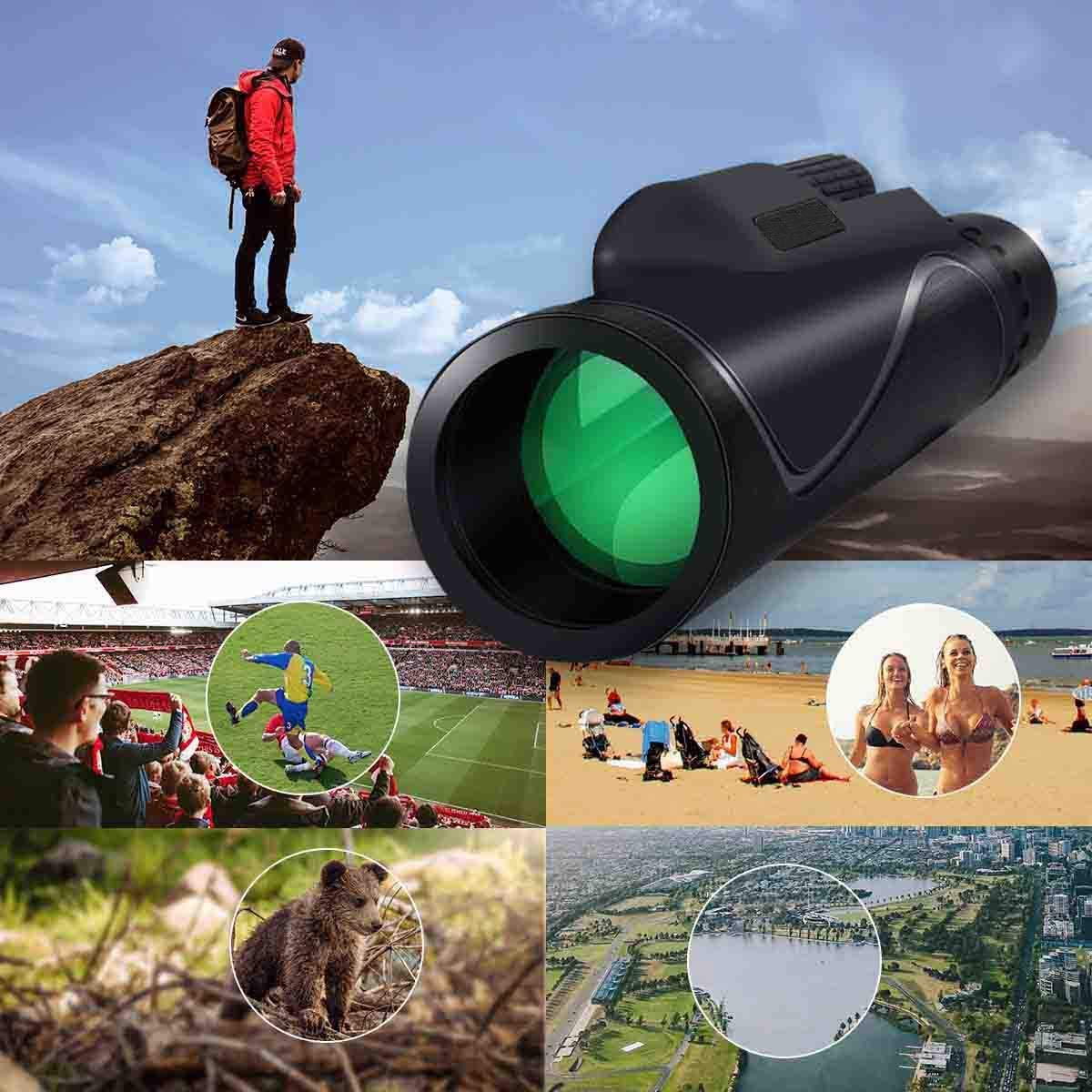 Monoculares Alta Potencia para Adultos, 40x60, compactos, Ideales para observación Aves, Acampada, Deportes al Aire Libre, Viajes, Turismo y observación Aves.
