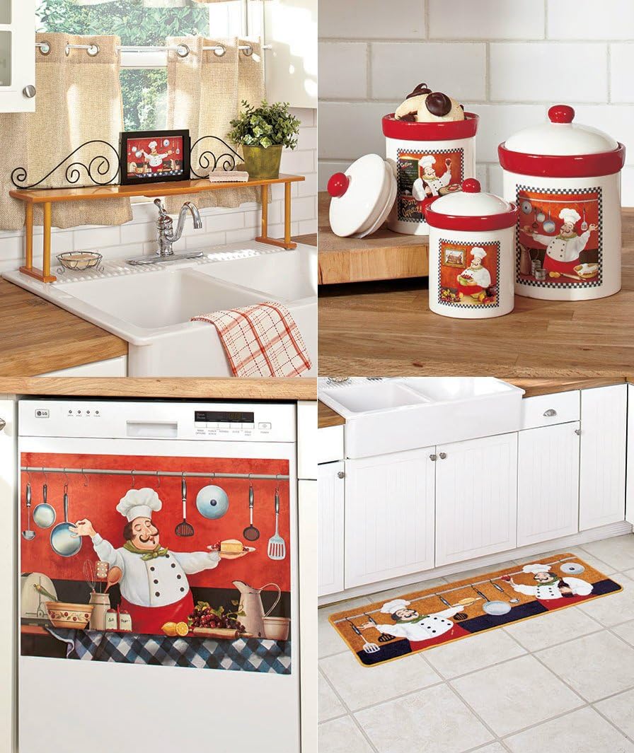 Amazon.com: Tuscan Italian Fat Chef Kitchen Collection 3pc Canister ...