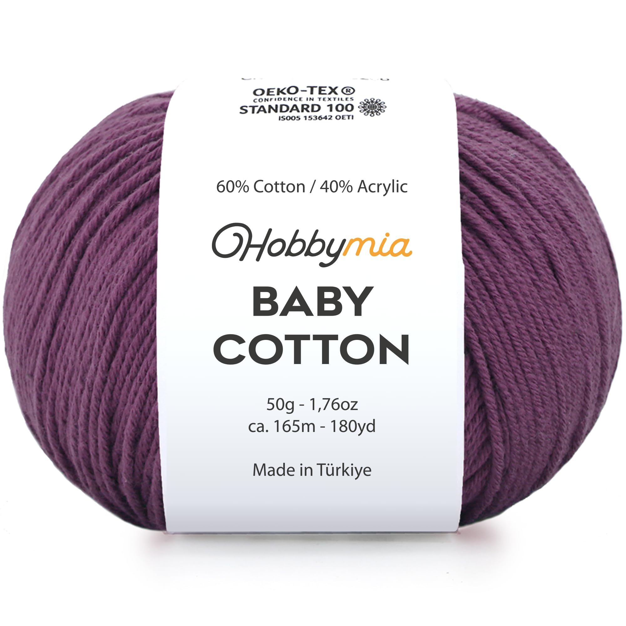 Baby Cotton Blend Yarn – Soft Sport Weight Yarn for Crochet & Amigurumi - 50g/180yds - 60% Cotton 40% Acrylic - Ideal for Baby & Knitting Proj.(Neon Green, 1 Ball) — view 20