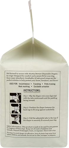 Miniatura 3 de Pañales desechables para perras, talla M de 16.5 a 21 pulgadas, cintura de 16.5 a 21 pulgadas, paquete de 12 pañales desechables para perras, a