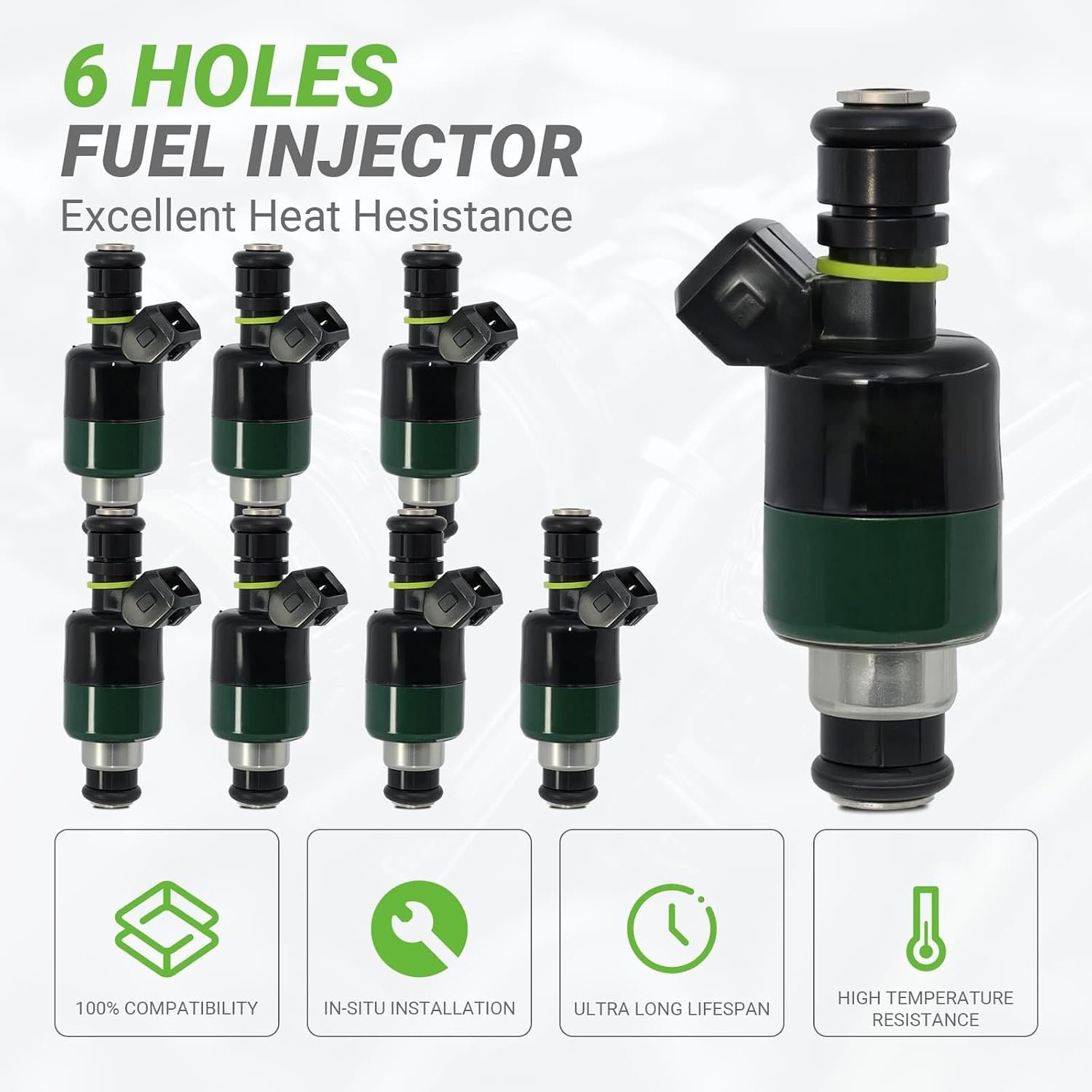 Fuel Injectors Set of 8 Compatible with Chevrolet Impala Camaro Corvette Caprice, Cadillac Fleetwood Commercial Chassis & Buick Roadmaster & Pontiac Firebird, V8 5.7L# FJ164 17121068 17106258 17120254